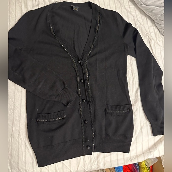 Fendi black wool cardigan with pockets and trim - IT40 / US6 - Picture 3 of 8